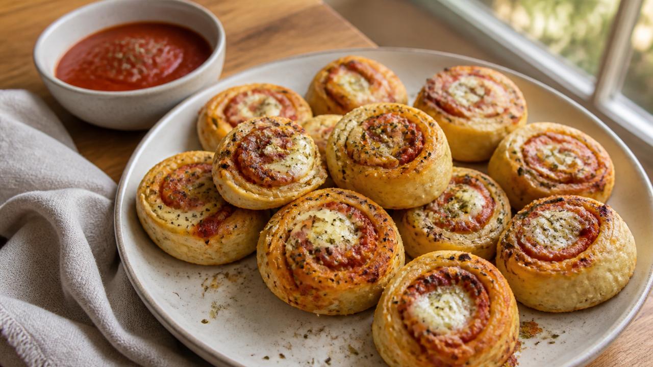 Pizza Pinwheels with Mozzarella and Parmesan