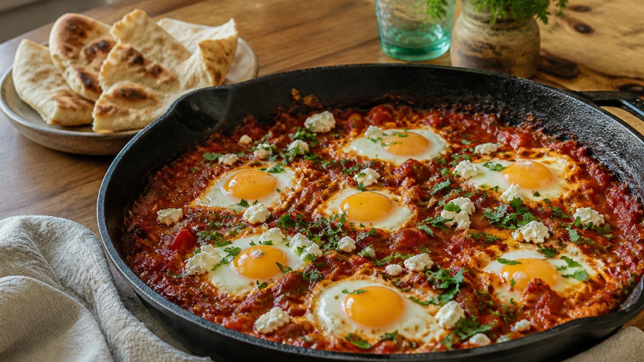 Shakshuka with Feta and Pita