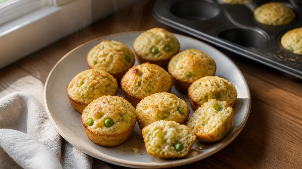 Mini Cheese and Pea Muffins