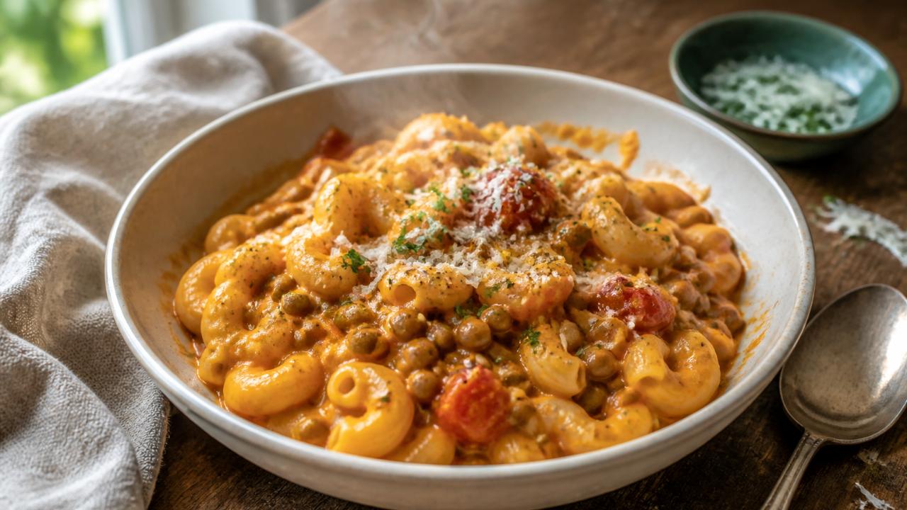 One Pot Pasta with Cheesy Lentil Sauce