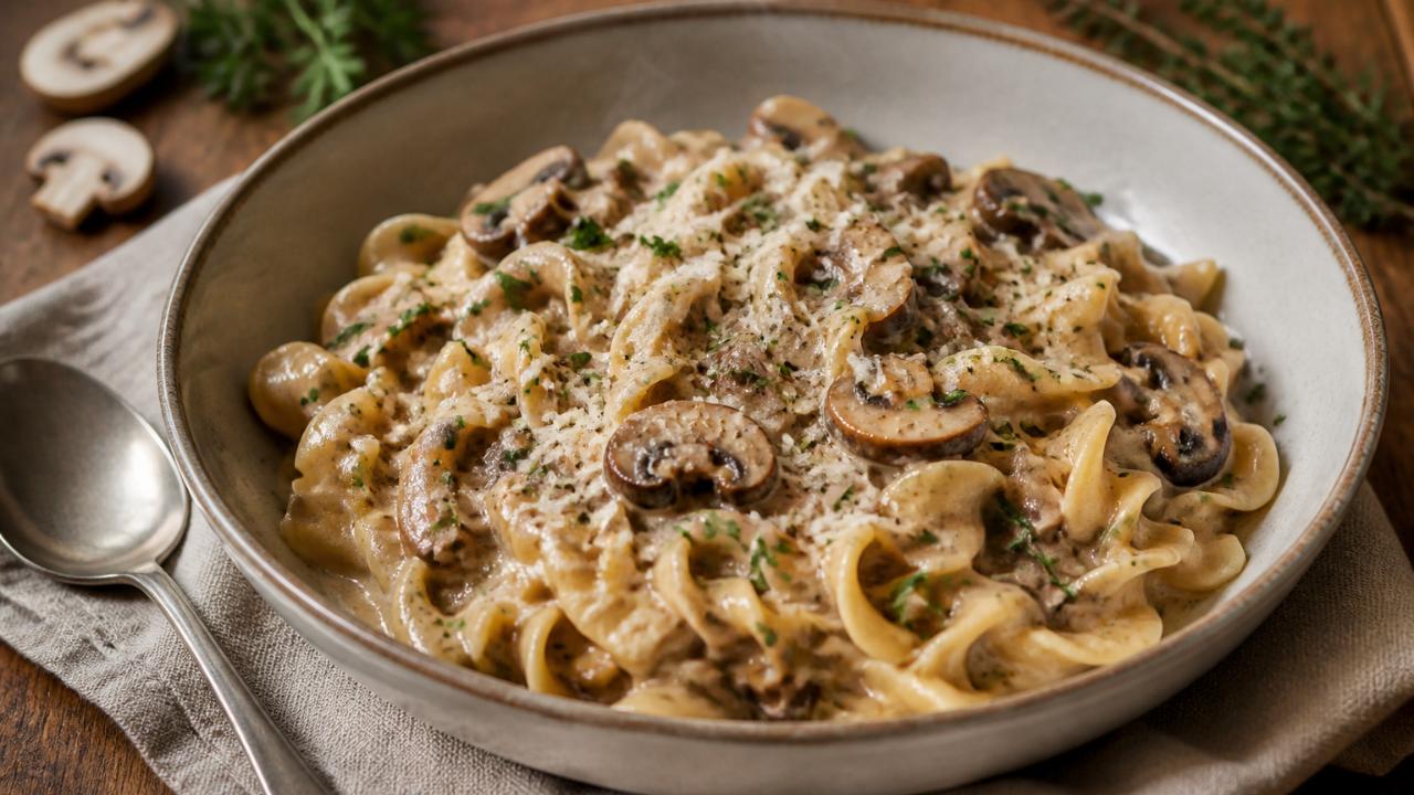 One-Pot Vegetarian Mushroom Stroganoff