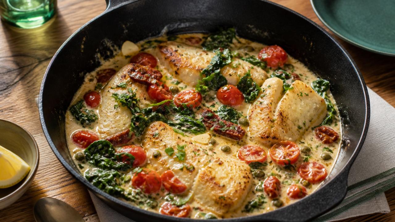 Tuscan cod in one pan