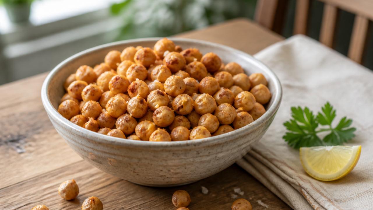 Oil-Free Air Fryer Roasted Chickpeas