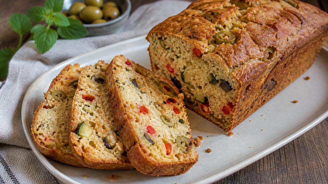 Antipasti Cake with Zucchini, Eggplant and Olives