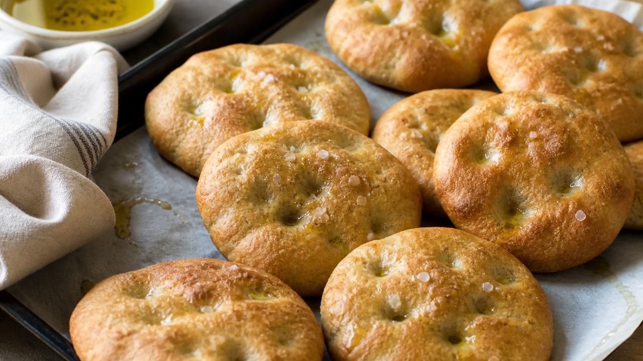 Soft whole wheat mini focaccias