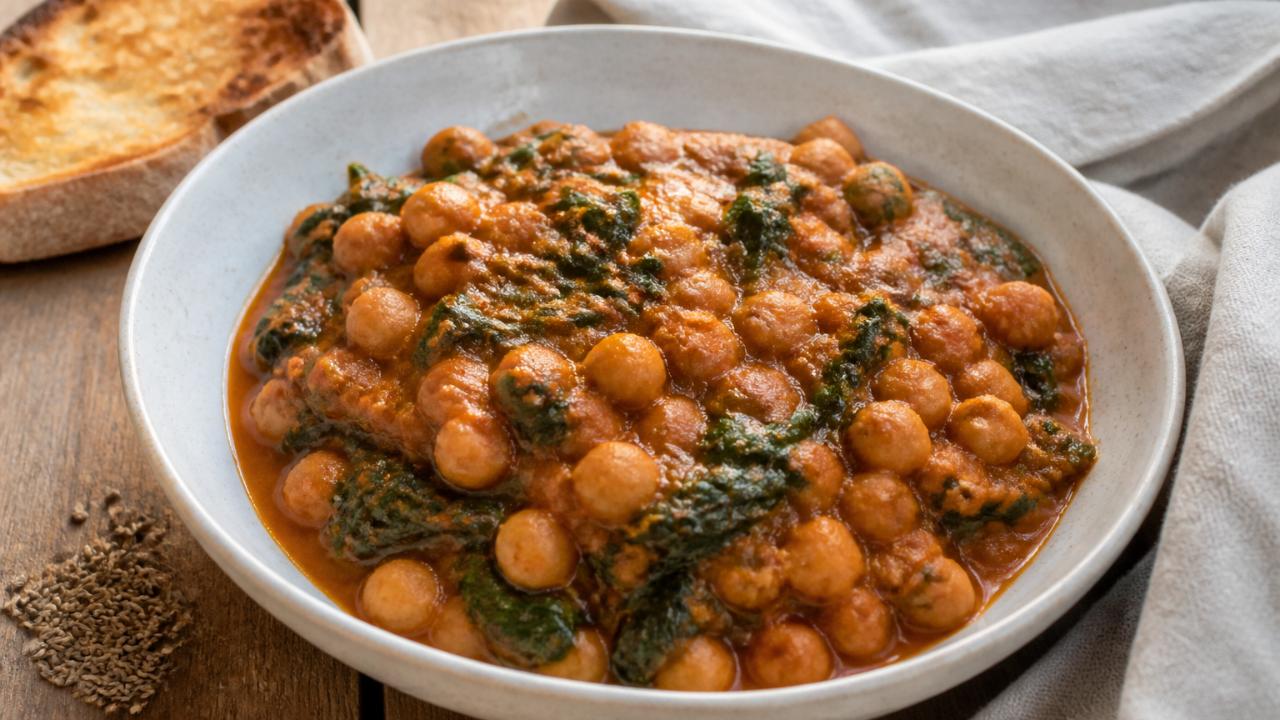 Andalusian-style chickpeas with spinach